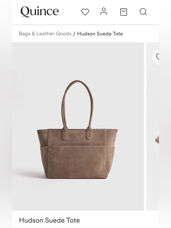 Quince Handbags - Quince Taupe Suede Tote Bag